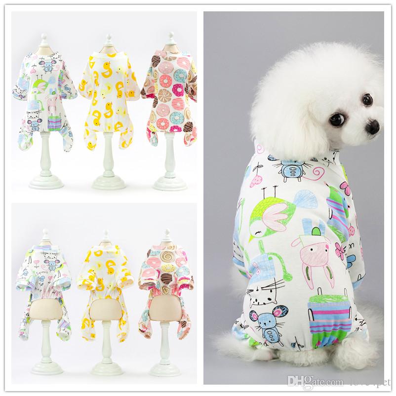 

F137 pet dog cotton coverall dog summer jumpsuit rompers spring clothes 5 colors 2019 new style, Mix colors