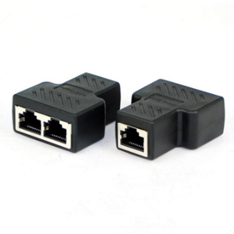 1 To 2 Ways RJ45 LAN Ethernet Network Cable Female Splitter Connector Adapters