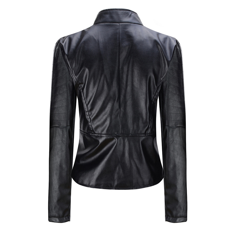 2019 Wholetide Nice New Trend Short Pure Color Motorcycle Jacket Lady S Style Suit Collar Pu Leather Repair From Derrick82