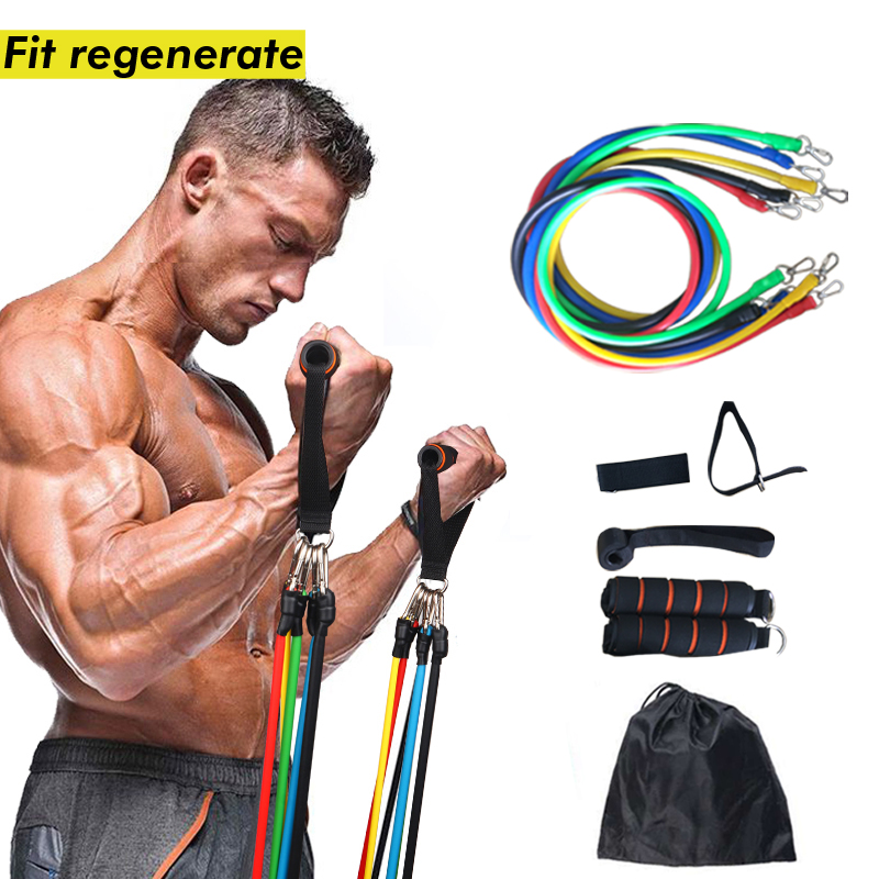 

11pcs Exercise Resistance Bands Yoga Fitness Pilates Gym Kit