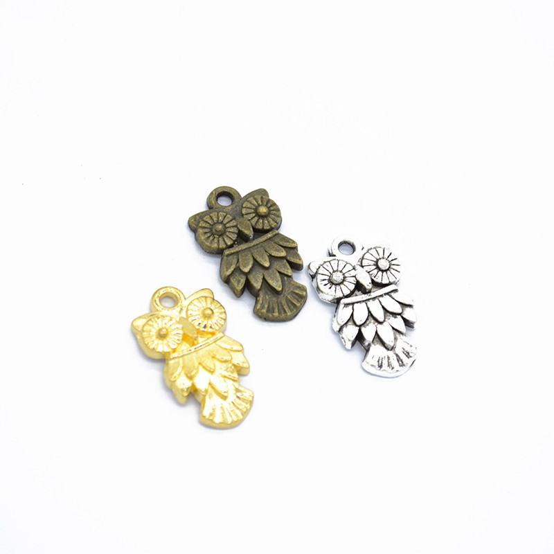 

70pcs/pack Owls Charms DIY Jewelry Making Pendant Fit Bracelets Necklaces Earrings Handmade Crafts Silver Bronze Charm, Bronze;silver