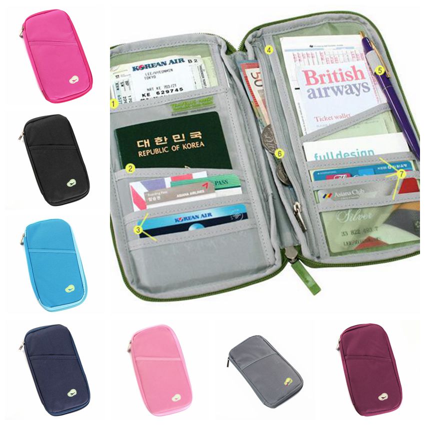 

Passport Holder Ticket Wallet ID Credit Card Storage Bag Travel Passport Wallet Holders Organizer Purse Bag Outdoor Bags CCA11758 sea way, As picture