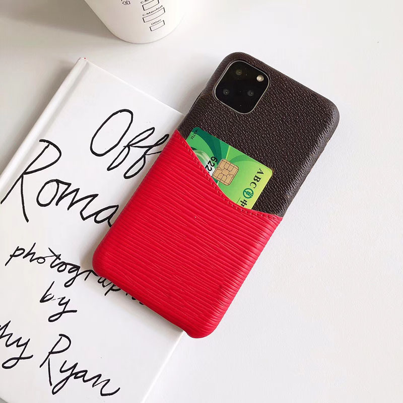 

luxury designer phone cases for iphone 11 pro max 6 7 8 plus With card bag soft back cover for iphone X XR XS MAX, Black