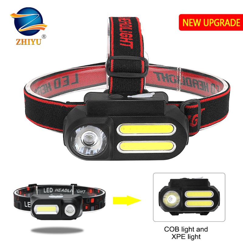 

ZHIYU Headlamp Work Light Waterproof Portable Work Headlight XPE+2* COB Head Light USB Rechargeable Head Lamp Best for Camping