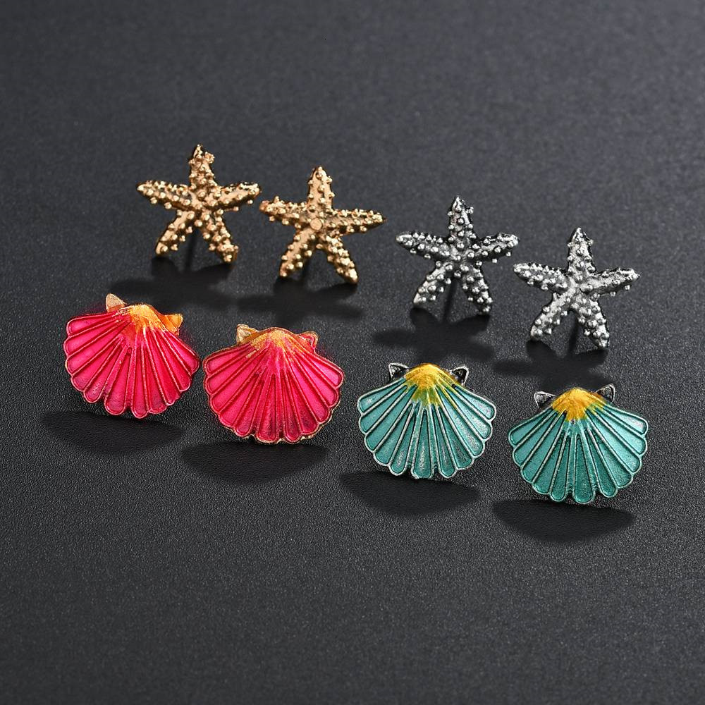 

Expert Starfish Shell Colourful 4 Paper Set Ear Nail Earrings Decorate