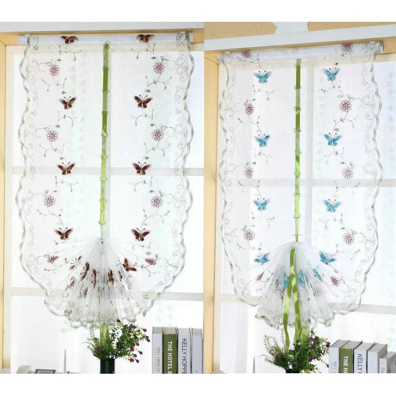 Heart Balloon Tulle Voile Door Window Panel Sheer valance curtains Blue 1x2M