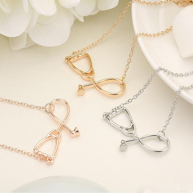 

Fashion Stethoscope Charn Bracelet Medical Jewelry I Love You Heart Pendant Bracelet for Nurse Doctor Jewelry Gift 2020