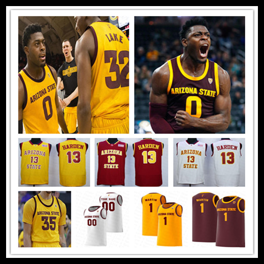 

2021 Ncaa Arizona State Sun Devils Basketball Josh Christopher Remy Martin Alonzo Verge Marcus Bagley Holland Woods Osten ASU Jersey Custom, Red