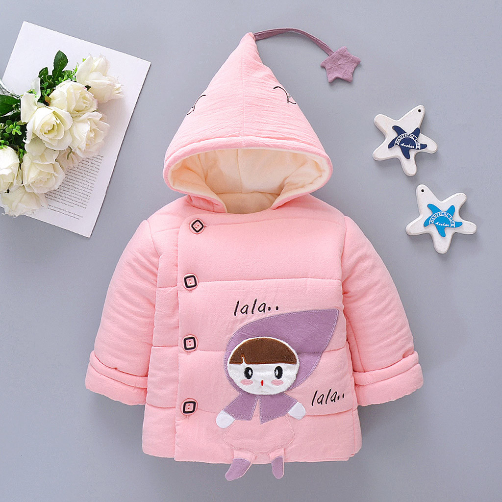 

Winter Newborn Baby Girls Snow Wear Long Sleeve Thick Warm Hooded Cotton Down Coats Cartoon Children Baby Girls Outerwears, Purple