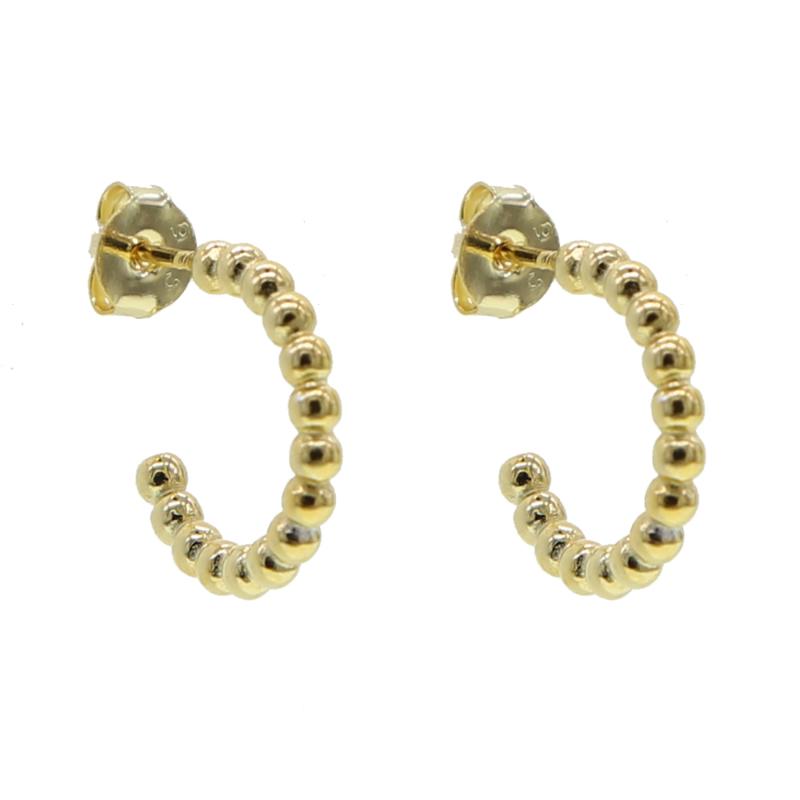 

Hoop & Huggie 925 Sterling Silver Earring Minimal Delicate Small Ball Beaded Circle For Women