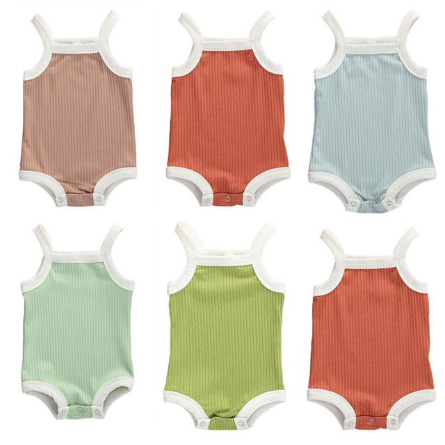 

Dropshipping Infant Baby Boy Girl Bodysuit Summer Sleeveless One-piece Jumpsuit Playsuit Sunsuit Baby Clothes Outfits 0-18M