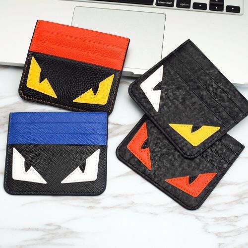 

Designer card holder wallet Little monsters mini wallet mens womens luxury card holder handbags high quality pu leather Short wallet designe, Blue