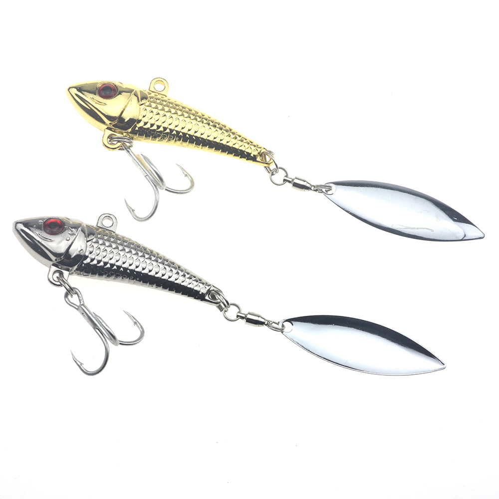 

Rompin 10pcs Vib Spoon lure 15g 20g Metal Fishing Lures Sequins Spinner vibration hard Ice fishing bait pesca jigging tackle Winter