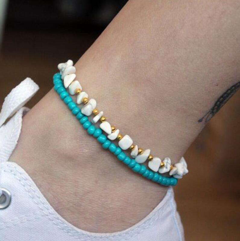 

Anklet Bracelet with Rhinestone Beach Beaded Ankle Foot Chain for Beach Cute Anklets Women and Girls