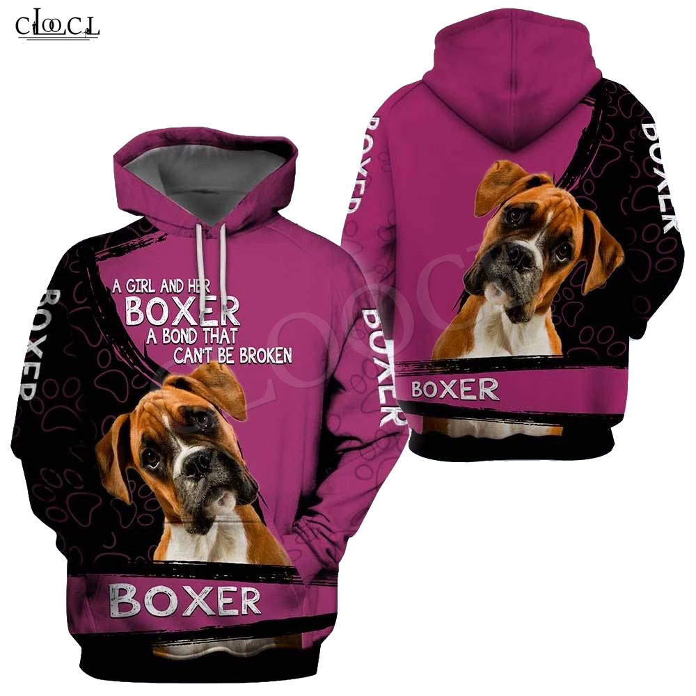 

fashion a girl and her boxer dog 3d print hoodie men women sweatshirt casual pet dog designs hooded coat drop, Hoodie 1