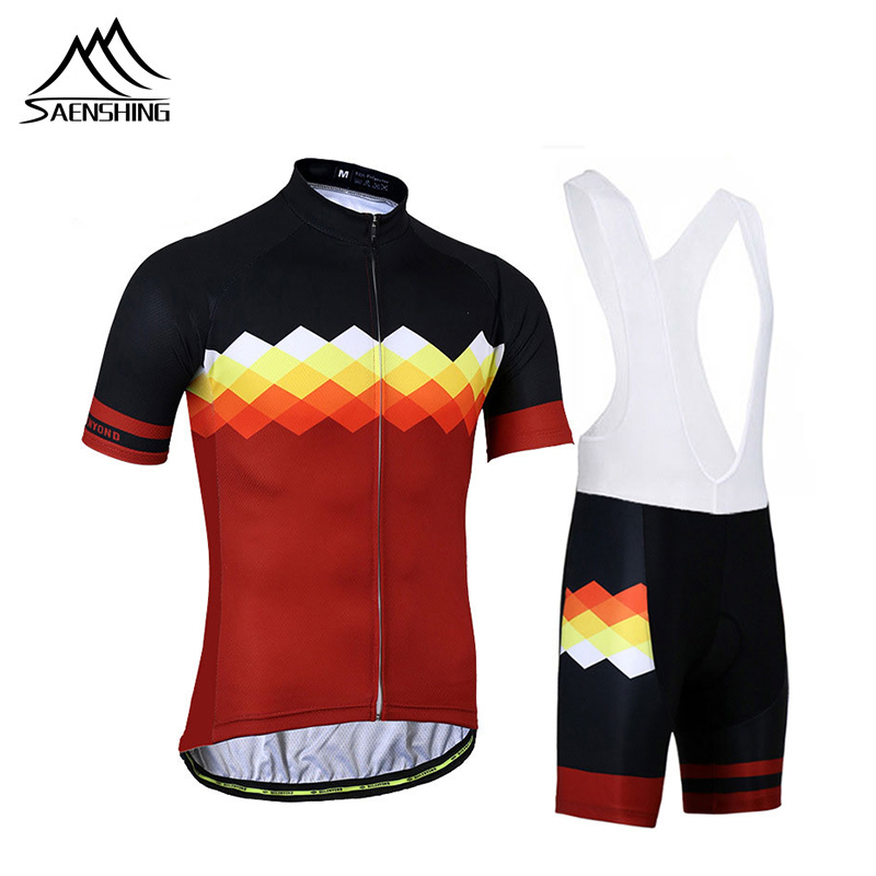 

Cycling Jersey Sets Clothing Men's Style Short Sleeves Mountain Bike MTB Bicycle Men, Red bib short sets