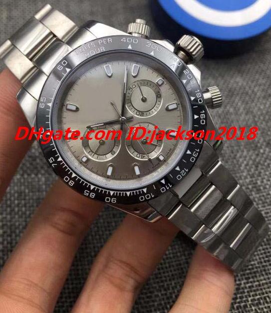 

Free Shipping Luxury Watches Platinum Ceramic Bezel Steel Strap 40mm Automatic No Chronograph Working Fashion Men's Watch Wristwatch, Make waterproof