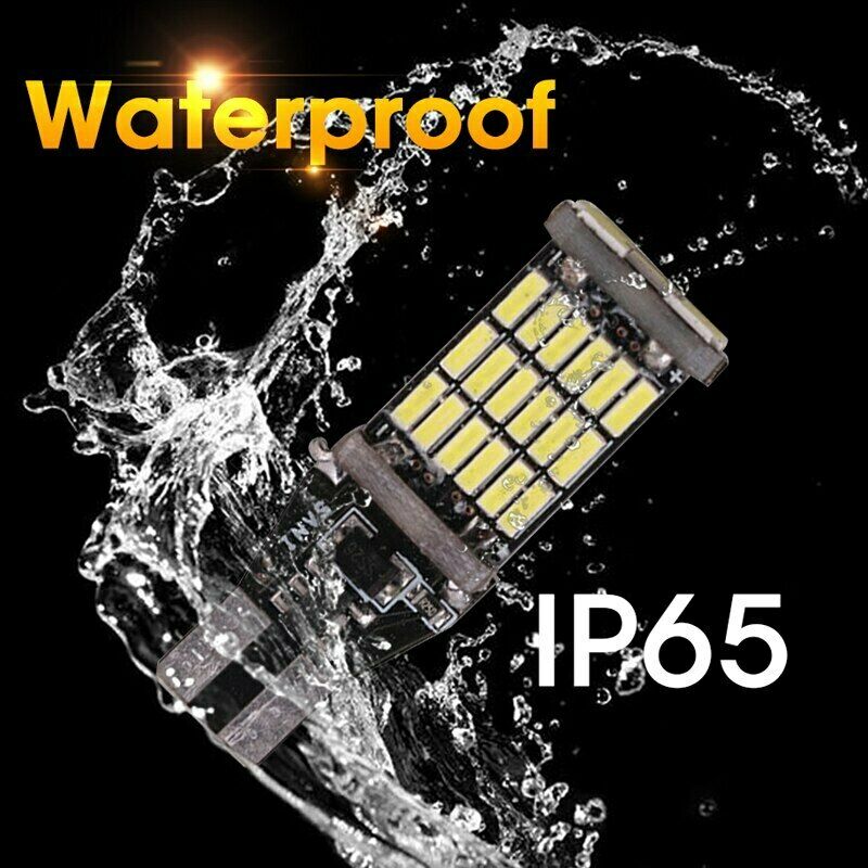 

2019 NEW 2 Pcs Universal Decoding Auto LED Taillight T15 Bulb 45SMD 6000k White Backup Reverse Brake Stop Lighting VS998, As pic