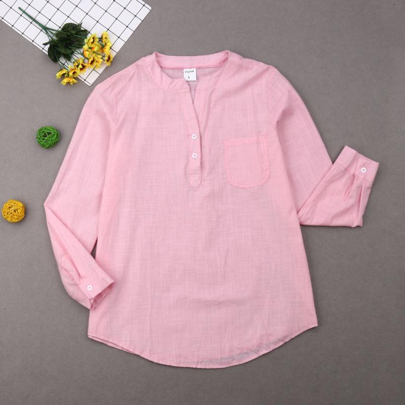 

New Women Ladies Sport Long Sleeve Cotton Linen Yoga Shirt Tops Autumn Spring Female Solid Long Shirts Plus Size, Blue