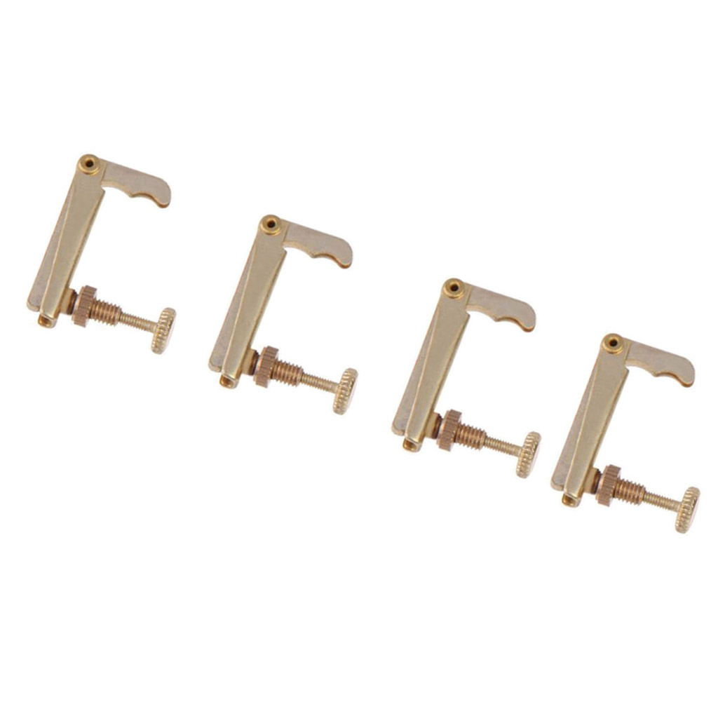 

4 Pieces Golden Violin Fine Tuners Adjusters for 3/4 4/4 Violin Fiddle Parts