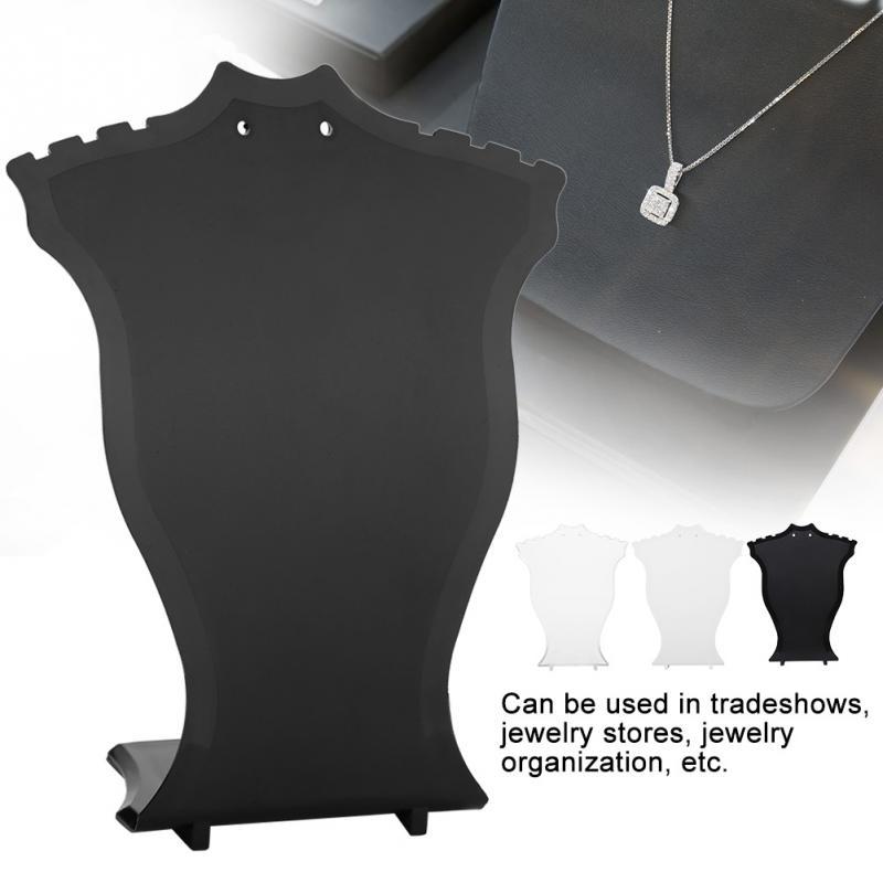 

Jewelry Display Stand Pendant Necklace Chain Holder Earring Bust Display Stand Showcase Rack Black White Transparent