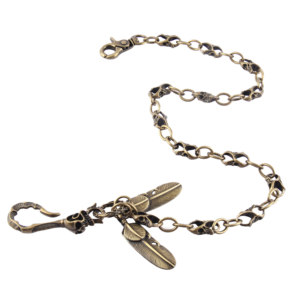 

Mens Biker Trucker Heavy Skull Long Metal Keychain Key Jean Wallet Chain 24 Inch