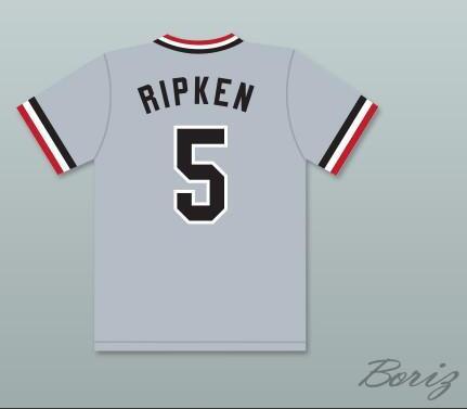 

Wholesale Mens #5 Cal Ripken Jr. Rochester Red Wings Movie Gray Baseball Baseball Jerseys Black Grey White Stitched Shirts Size M-XXXL