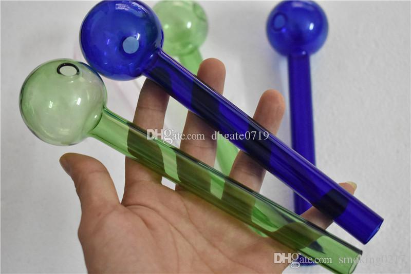 Big hand tube 20cm long 50 ball high quality glass oil burner pipes pyrex glass tube thick Glass pipe colorful pipes-image-538454062