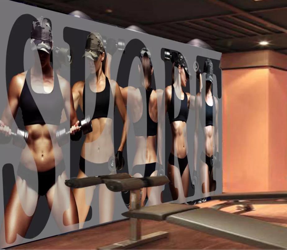 

European and American wind fitness beauty gym background wall modern wallpaper for living room