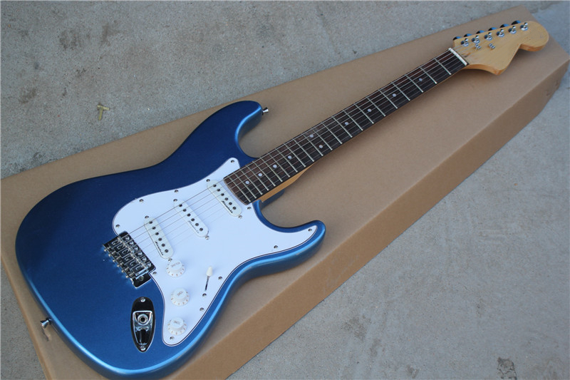 

Custom Vintage Metallic blue Malmsteen Scalloped maple fingerboard Big Head ST 6 string electric guitar guitarra