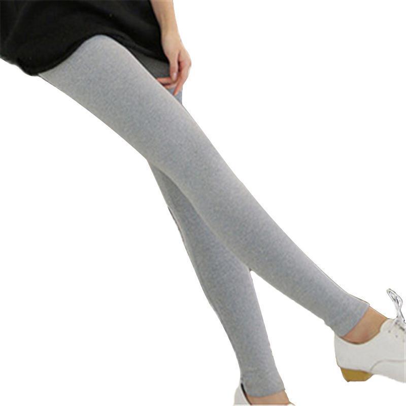 

Modal Leggings Europe Russia Tide Women Preppy Style Fabric Knitted Tight Waist Slim Ankle-length Capris Pants Sexy Cute Elastic  Size, Beige