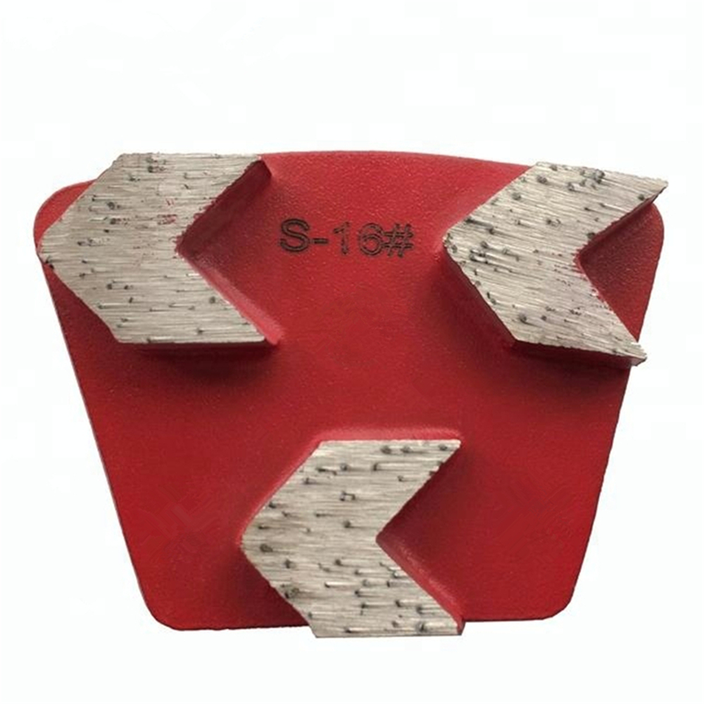 

GS04 Metal Bond Trapezoid Grinding Plate Terrco Redi Lock Grinding Pads Scanmaskin Husqvarna Grinder for Hard Concrete Floor 12PCS