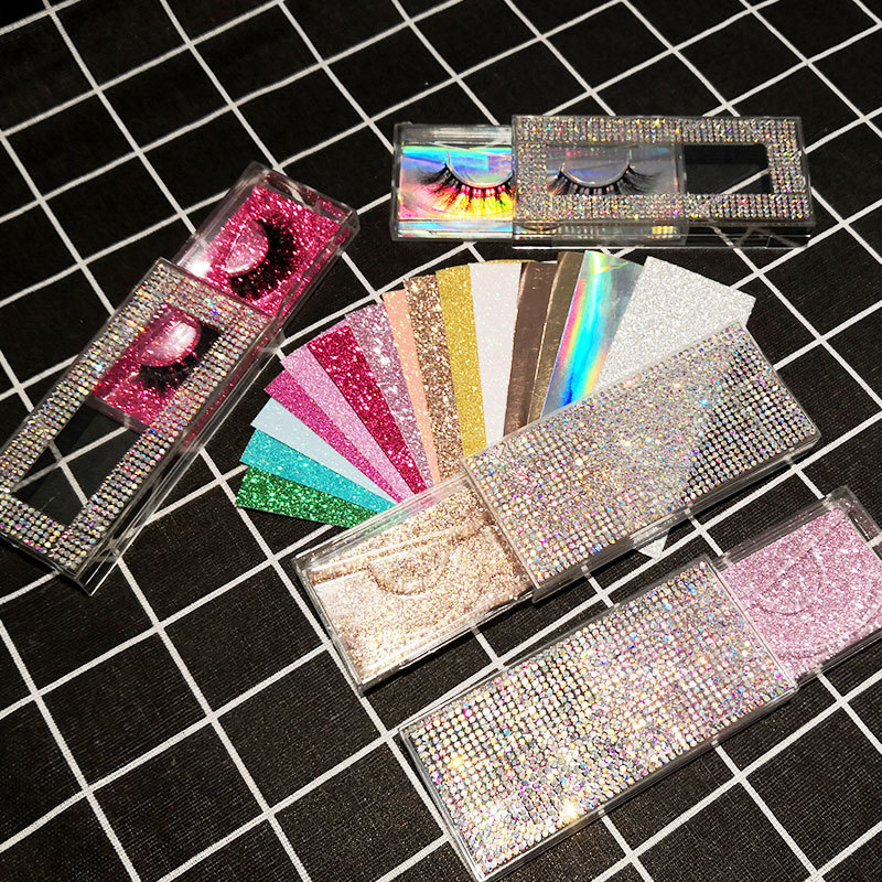 3D vison faux cils emballage vide cils étui Bling paillettes cils boîte sans cils diamant cils boîte
