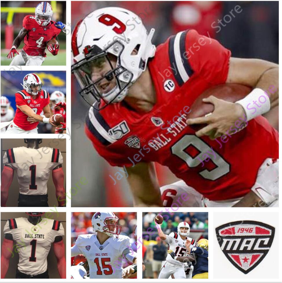 

Custom Ball State Football Jersey College Drew Plitt Caleb Huntley Riley Miller Antwan Davis Justin Hall Yo'Heinz Tyler, Red