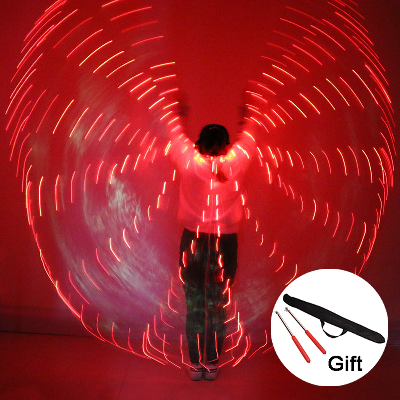 Fancy Belly Dance Costumes Egyptian 360° LED Light Isis Wings Sticks Performance