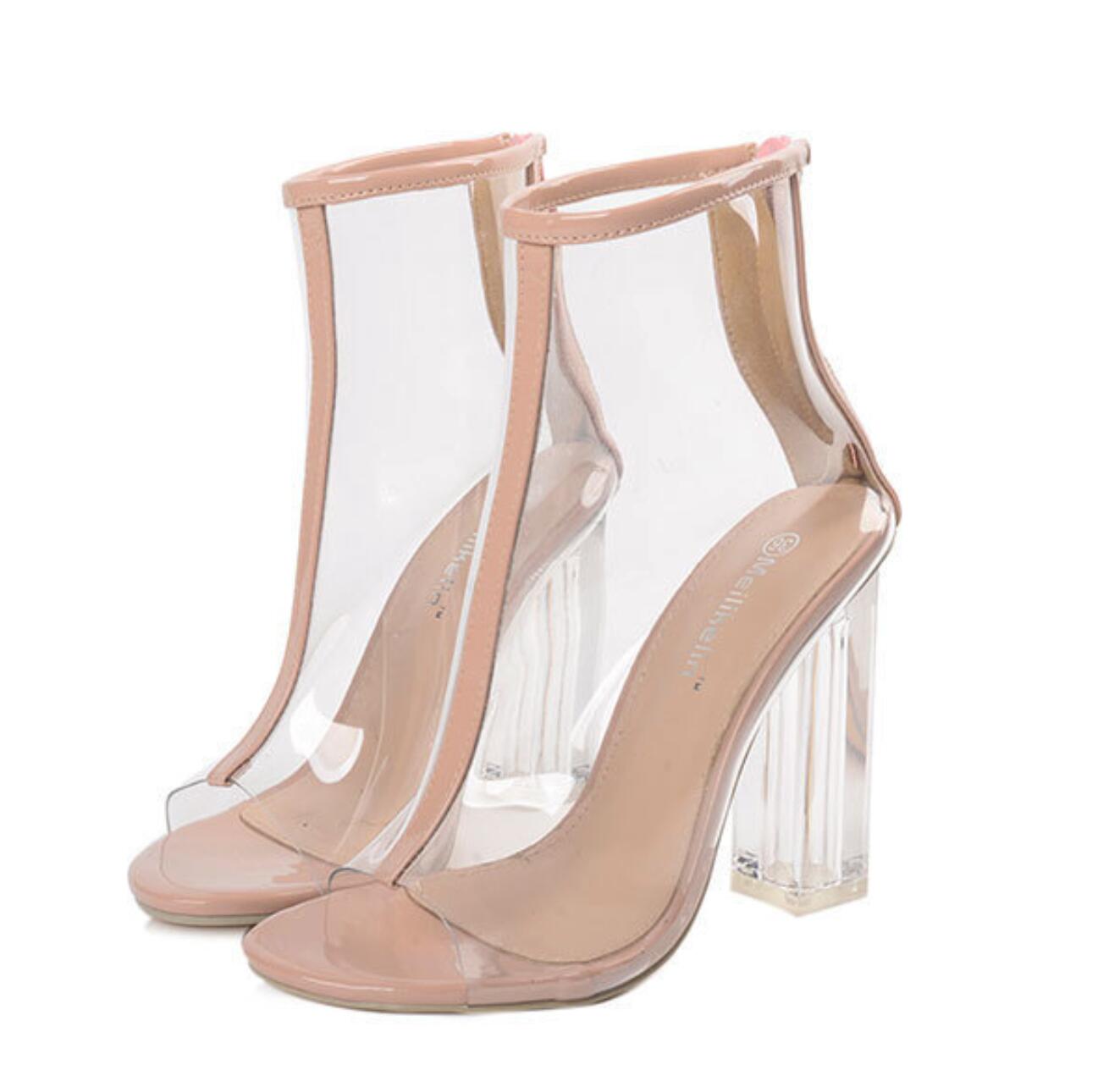 bottines transparentes plates