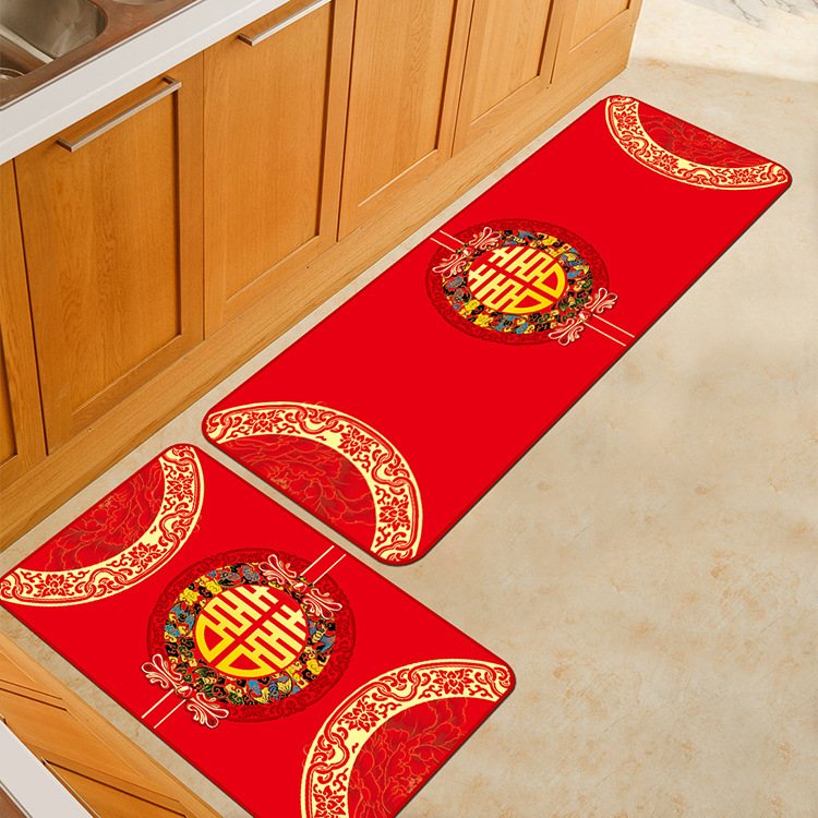 

Red Wedding Banquet Carpet Anti-slip Area Rugs for Living Room Balcony Porch Celebrations Events Decoration Entrance Doormat, Color9