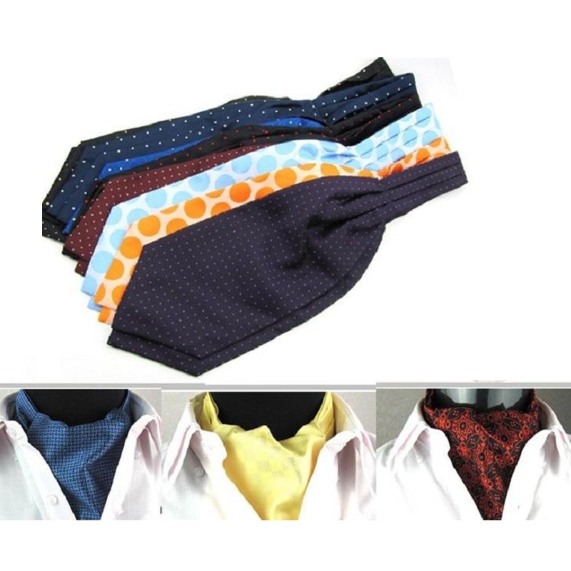 

mens ascot tie casual cravat dress shirt suit wide necktie men's accessories neckties brand neckwear man pink blue red