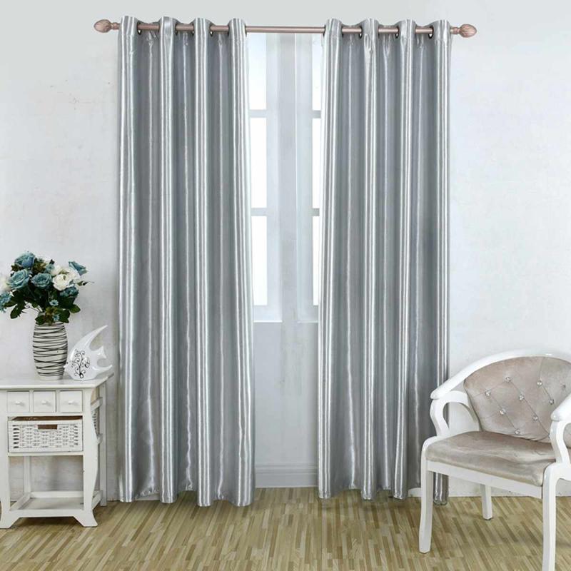 

Hot 3 Colors Blackout Curtains Polyester Fabric Blind Blackout Curtains Shade Home Coffee Bar Drape Cloth Valance Textile Decora, Black