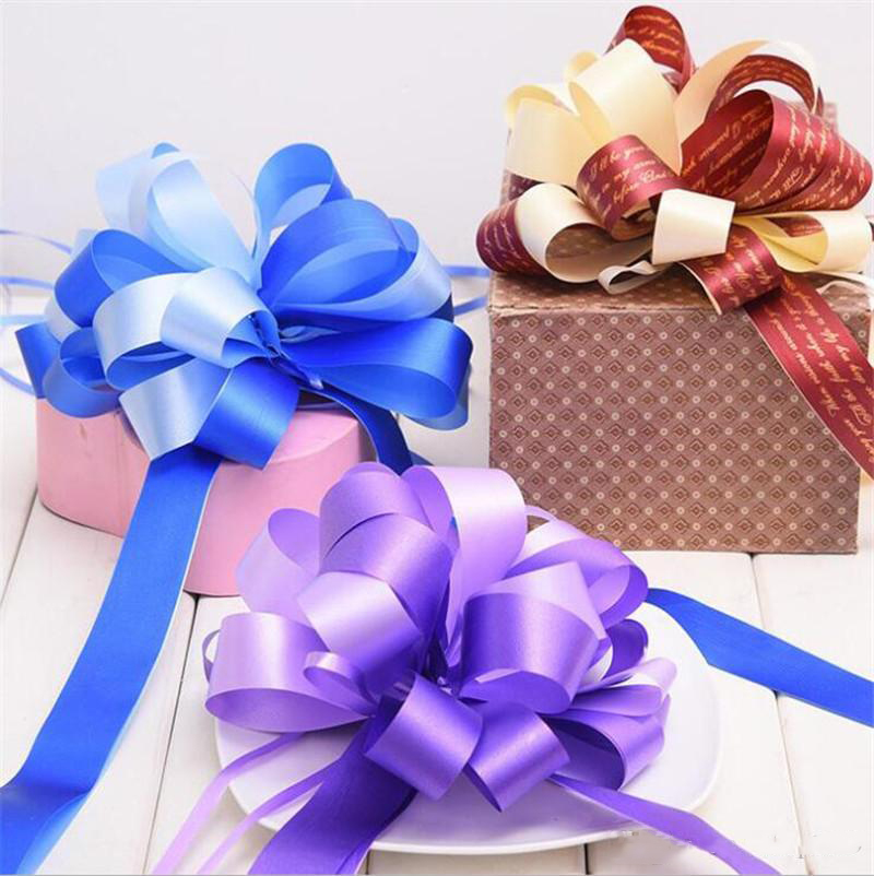 5pcs//lot Organza Large Pull Bow Ribbons DIY Wedding Car Room Decoration New