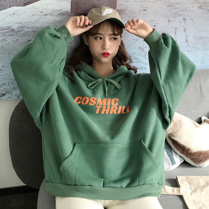 

YouGeMan Fashion Autumn Winter Sweatshirt Hoodie Femme 2018 Korean Ulzzang Harajuku Loose Fleece Hooded Sweatshirts Women Tops, See chart