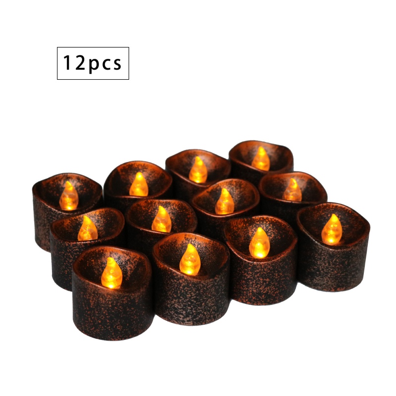 

Hot 12/24pcs Christmas Year Candles Battery Powered Led Lights Lights Fake Led Candle Christmas Ornaments