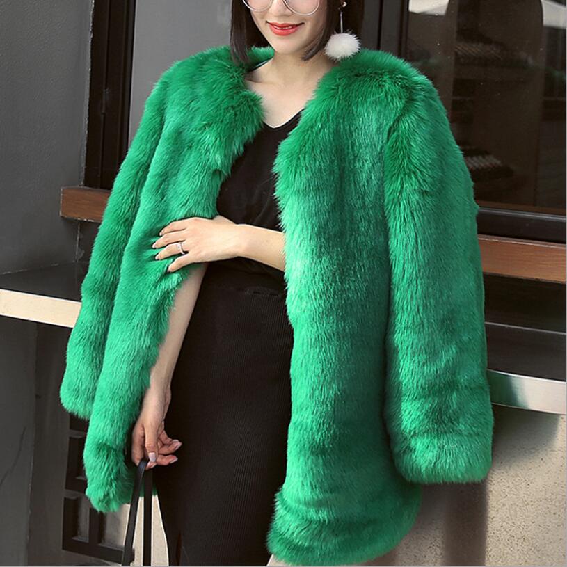 

Winter Coat Women 2019 New Faux Fur Coat Plus Size -4XLMid-Length Luxury Faux Warm Women, Red