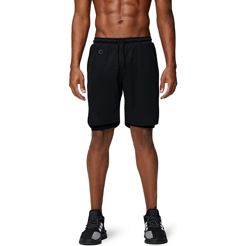 

Lixada Men's Workout Running Shorts Gym Shorts 2 in 1 Athletic with Pockets Outdoor Sports Trainning, Cycling shorts 3