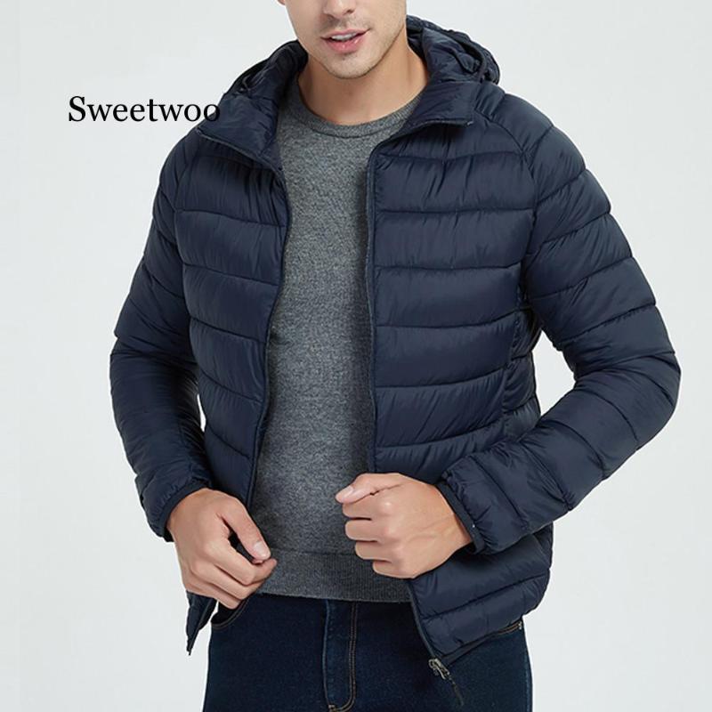 

Men Autumn Winter Style Light Weight Overcoat Outerwear Coats Cotton Warm Hooded Men's Jacket Coat, Black;brown