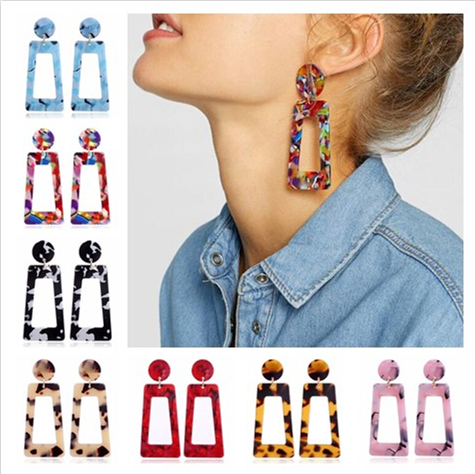 

New Design Fashion Big Acetic Acid Drop Earrings For Women 2020 Resin Large Square Earrings Trendy Geometric Acrylic Jewelry Accessories