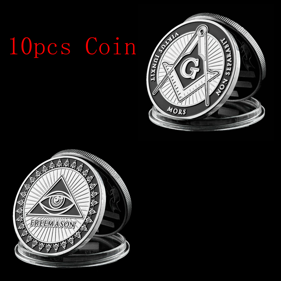 10pcs Masonic Craft Working Tools Sign Souvenir Coin Freemasons Accessories Challenge Badge Collectibles Token-image-529359935