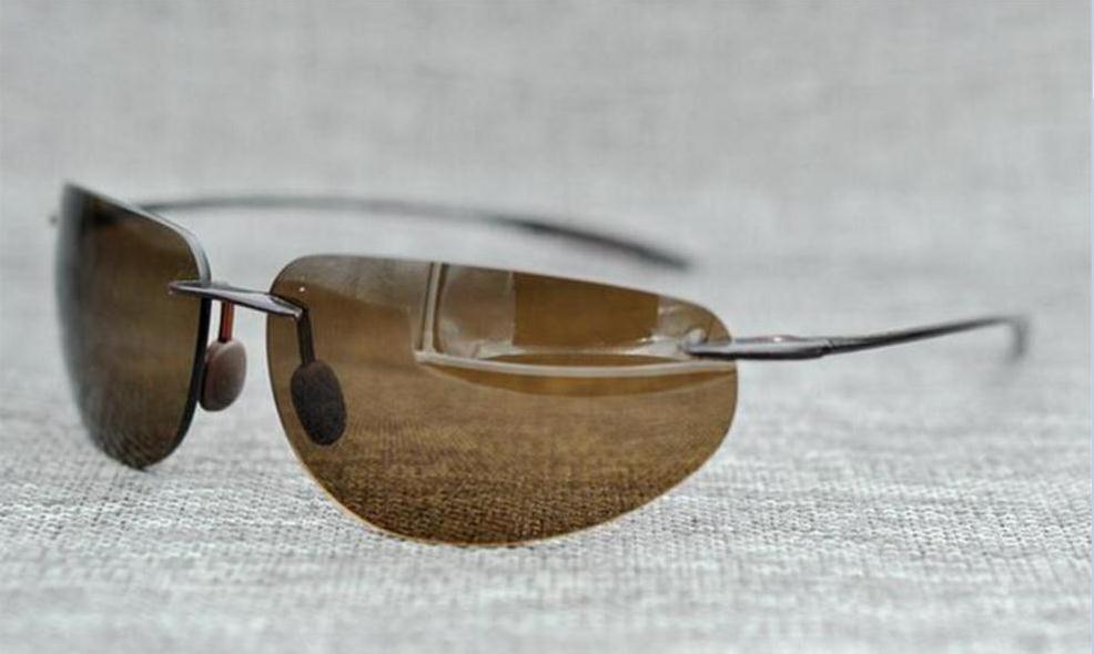 

Brand Designer Mcy Jim 424 sunglasses High Quality Polarized Rimless lens men women driving Sunglasses with case, White;black