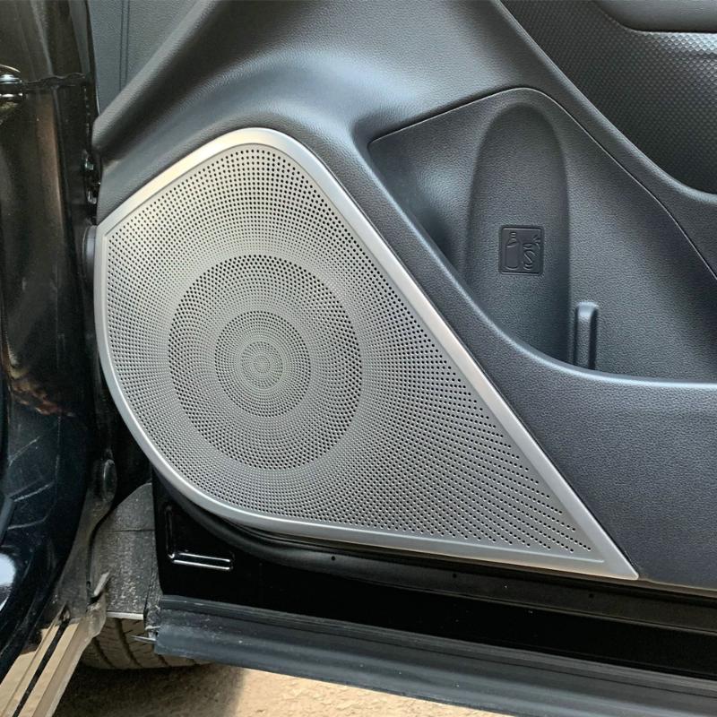 

4Pcs Car Door Loud Speaker For Forester SK 2019 2020 ABS Stainless Steel Audio Sound Ring Speaker Cover Trim Bezel