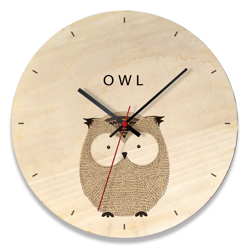 

Creative Wood Wall Clock Home Decroation Nordic Animal Wall Clock Decor for Living Dining Study Room Child Kids Christmas Gift